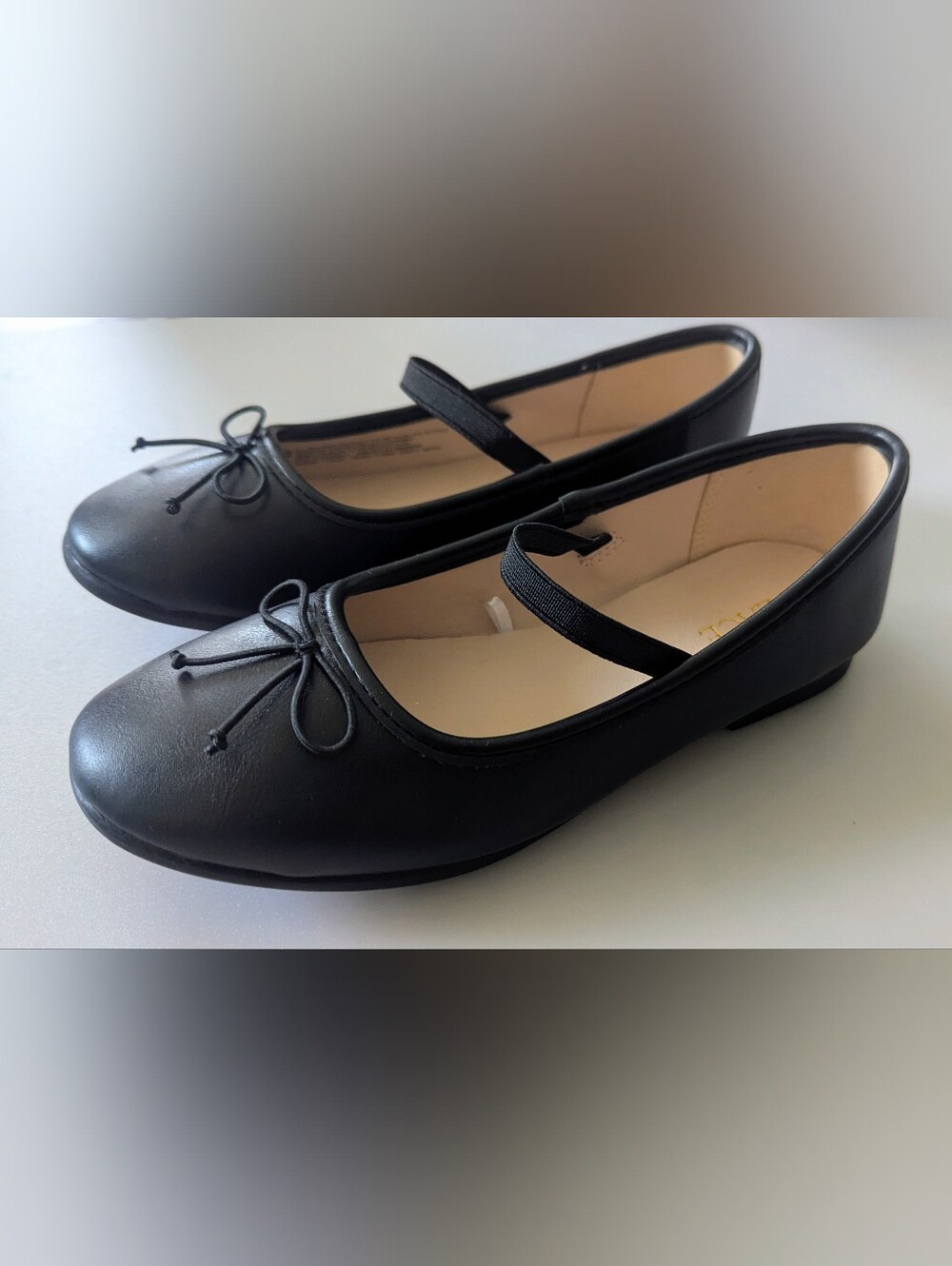 The Children's Place Girls Black Bow Ballet Flats YOUTH 2